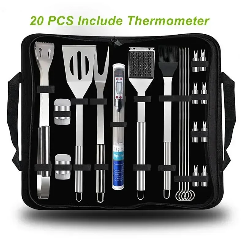 BBQ Tools Set Barbecue Utensil Accessories Thermometer Barbeque Grilling Accessories Outdoor Gril Tools Set BBQ Utensil Set
