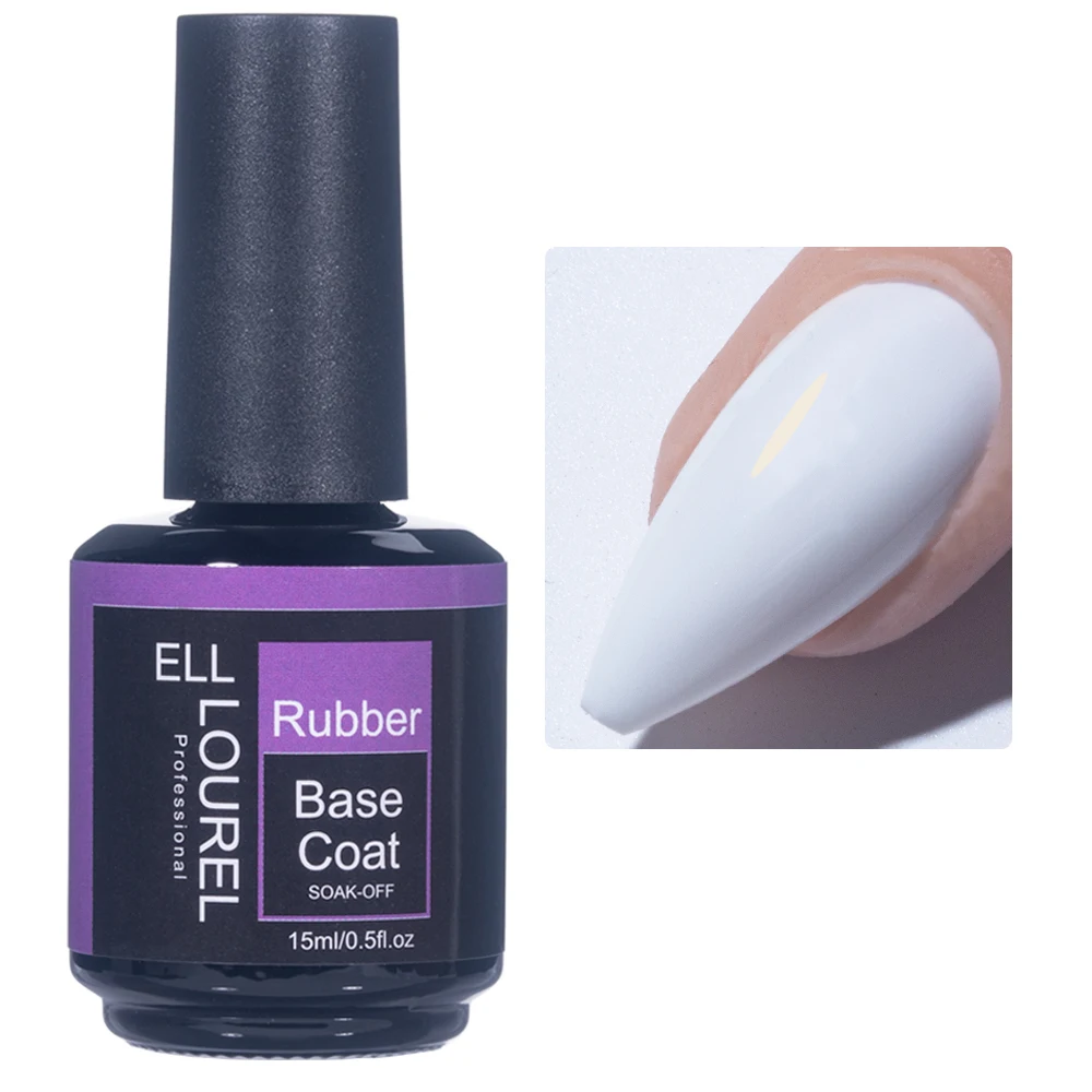 ELL LOUREL White Rubber Base Gel Nail Polish 15ML Popular Color Base Gel Varnish Soak Off Construction UV Gellak Manicure Salon