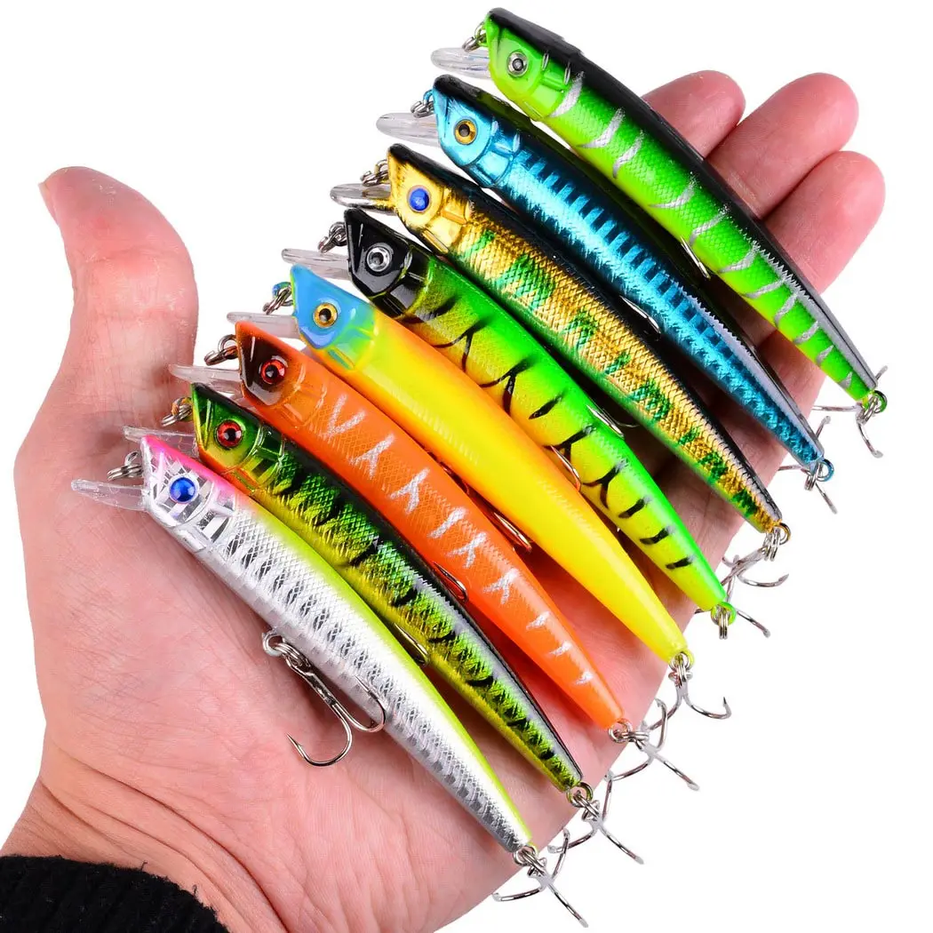 Aorace 8pc Wobblers Fishing Lures 9.5cm 7.7g Minnow Crankbait Pesca Bass Artificial Bait Pike Carp Fishing Lure Set Kit Swimbait