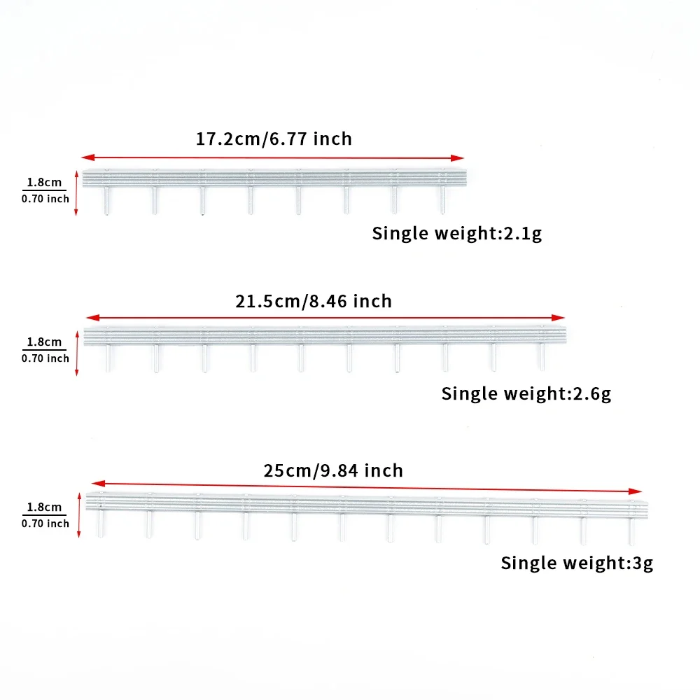 Ho 1/87 Miniature Highway guardrail Model ABS Fence Toys for Diy Model Making/Architecture Building Layout/Diorama 3pcs/set