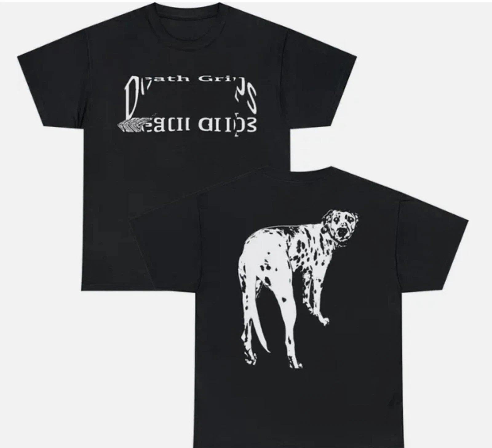 DEATH GRIPS T-shirt à motif chien noir à pois pour homme, haut décontracté imprimé, T-shirt de ville décontracté pour le quotidien