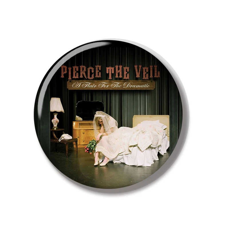 44MM Band Pierce Veils Music Album Pin Soft Button Jewelry Creative Badge Cartoon Brooch Lapel Pin Bag Backpack Hat Decoration