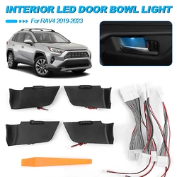 LED Door Bowl Armrest Atmosphere Light for Toyota RAV4 XA50 2019 2020 2021 2022 2023 Interior Decoration Ice Blue Handle Lamp