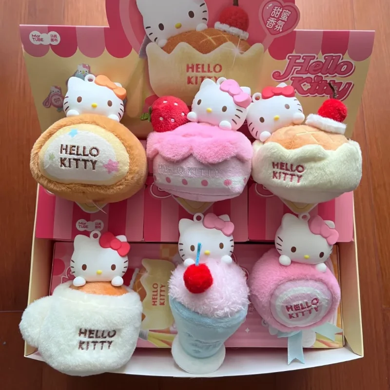 

Original Sanrio Hellokitty Sweet Workshop Series Plush Blind Box Fuffy Fragrant Pendant Mystery Box Dessert Sanrio Merch Gift