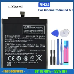 High Capacity Backup Battery BN34 Mobile Phone Batteries  For Xiaomi Redmi 5A Xiao mi Redmi5A 2910mAh BN 34 BN-34