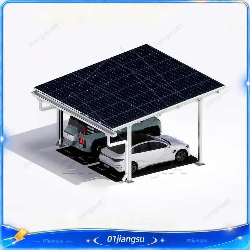 Durable Aluminum Alloy Solar Carport Mounting System Outdoor Anodized PV Panel Structure Commercial Grade CE Certified 10