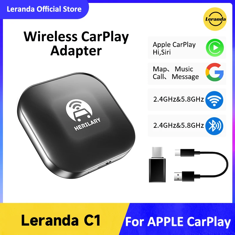 

Hot Sale Leranda C1-CP USB Wired to Wireless CarPlay Dongle Car Multimedia Player Bluetooth Auto Connect Car Intelligent System