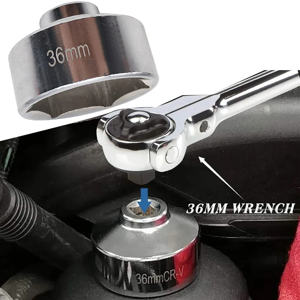 

36mm Oil Filter Socket Tool 3/8"Drive Cap Remover Low Profile Socket Wrench Car Oil Filter Wrench Auto Repair Parts