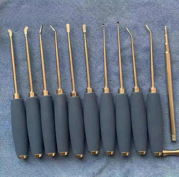 UBE Orthopedic Bone Chisel Spine Instrument Stainless Steel Bone Cutting Tool Micro Endoscopy Instrument Set With Silicone Handl