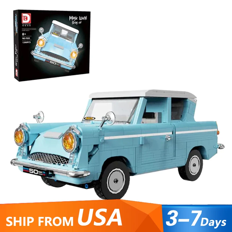 

1390PCS MOC Creative City Retro Cars Building Blocks Movie Flying Car Assembling Bricks Model DIY Toys for Boys Adults Gift