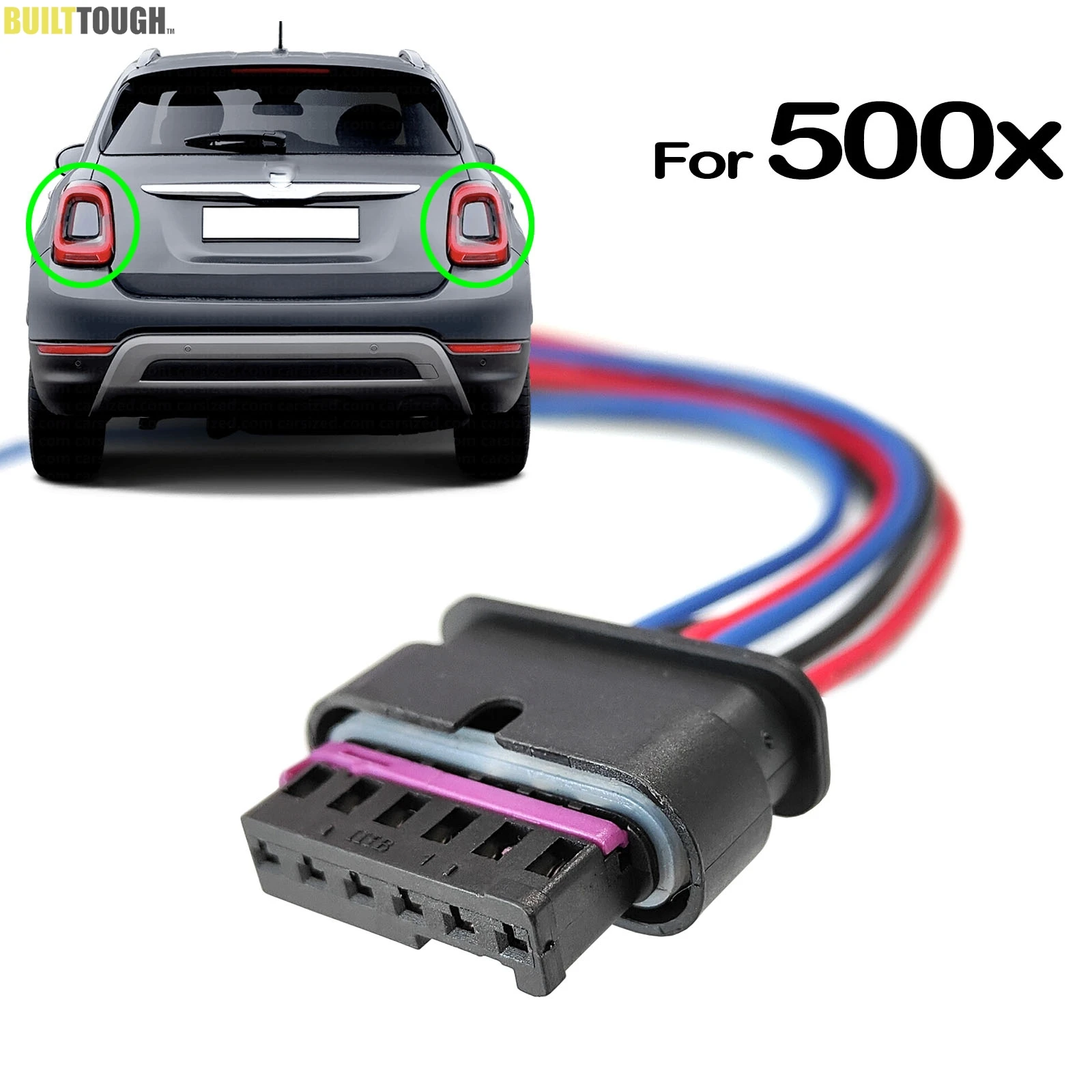 For Fiat 500X 2014 - 2024 6Pin Rear Tail Light Lamp Connector Pigtail Plug Prewired Wiring Harness Cable 2017 2018 61132359993