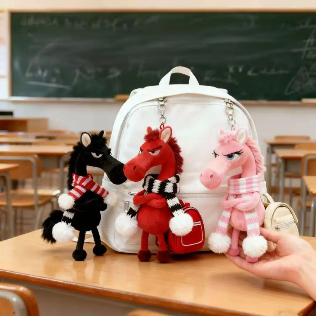 

Брелок с мультяшной лошадью, 2026 год лошади, талисман, изысканный фэнтезийный стиль, пони, плюшевая кукла, подвеска на рюкзак, рождественский, новогодний подарок