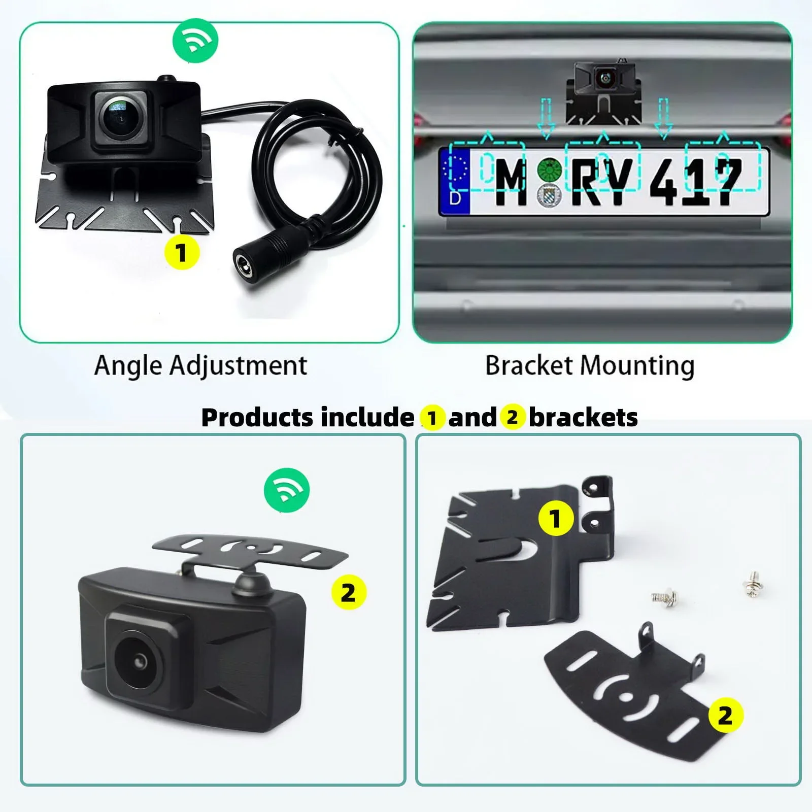 كاميرا احتياطية لاسلكية AHD 1080P عكسية WIFI رؤية خلفية 4.3 أو 5 بوصة HD شاشة ركن السيارة لشاحنة حافلة سيارة للرؤية الليلية #5