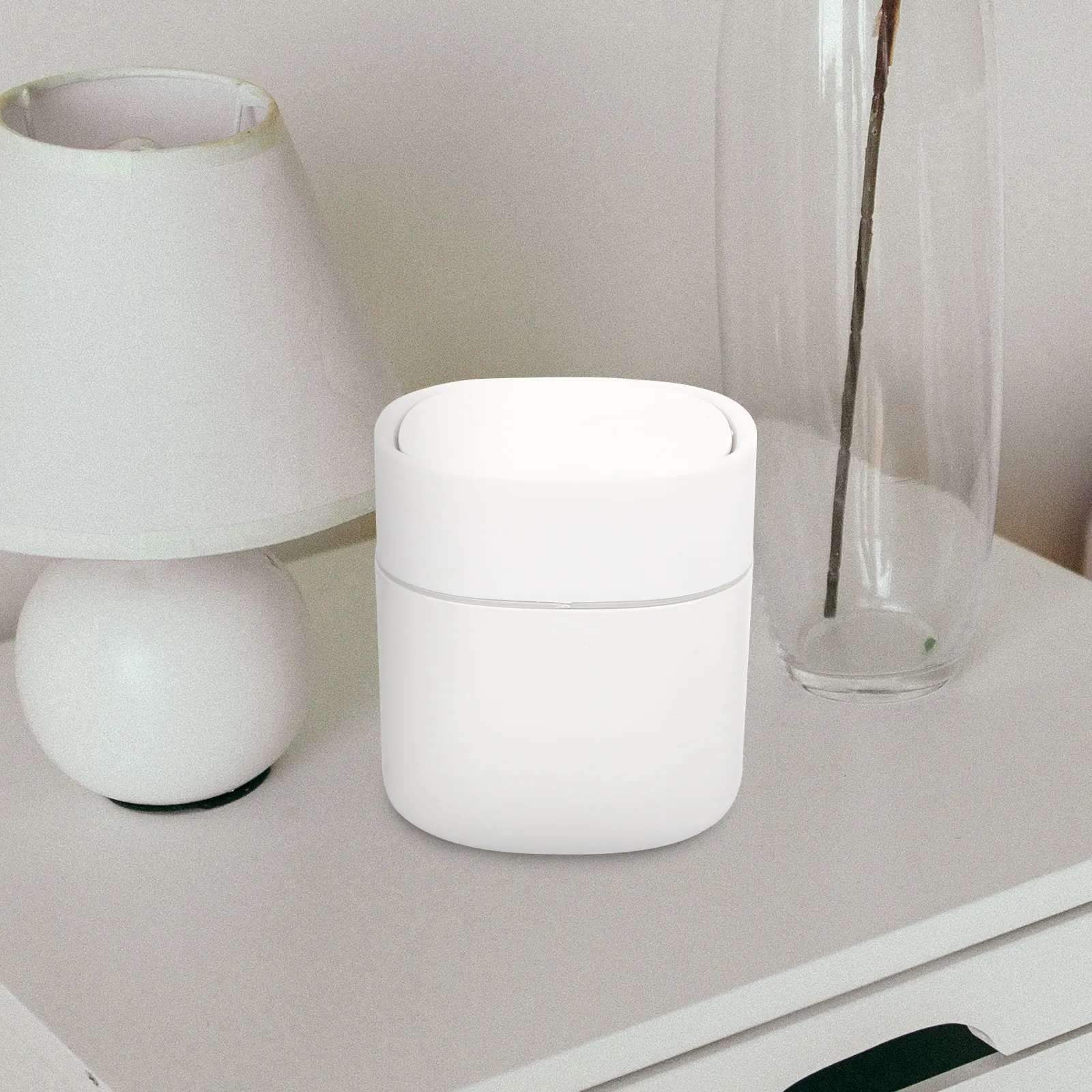 

Stylish Trash Bin Premium Material Compact Size Kitchen Bedroom Bathroom Garbage Can Waste Container Mini Trash Can Desktop