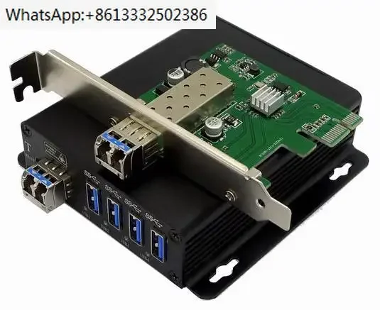 PCI-E to USB3.0 fiber optic extender, USB3.0 fiber optic expansion card USB optical transceiver, single-core or dual-core LC