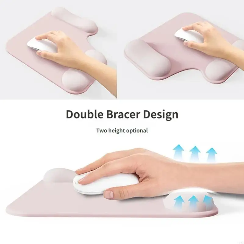 

Lycras Covered Mouse Pad With Double Gels Wrist Rest And NonSlip Base For Long Hour Use F19E
