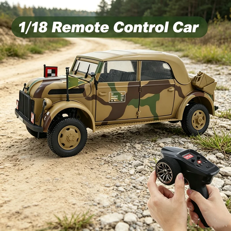 1/18 RC Command Convertible Spray Off Road Car With Sound Light Remote Control Simulation Vehicle Model Kids Toys Boy Gifts