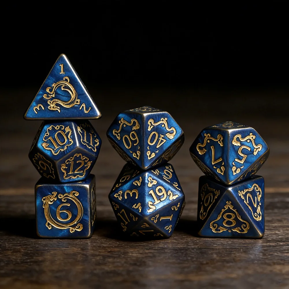 DND Dice 7Pcs/set Dragon Pattern Polyhedral Dices Role Playing D&D TRPG Board Game Dice As Gift Entertainment Accessories view 4
