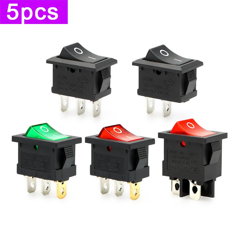 5pcs KCD1-101 104 Small Boat Type Switch Water Dispenser Electronic Scale Rocker Power Button 2P 3PIN 4Pin KCD1 2position