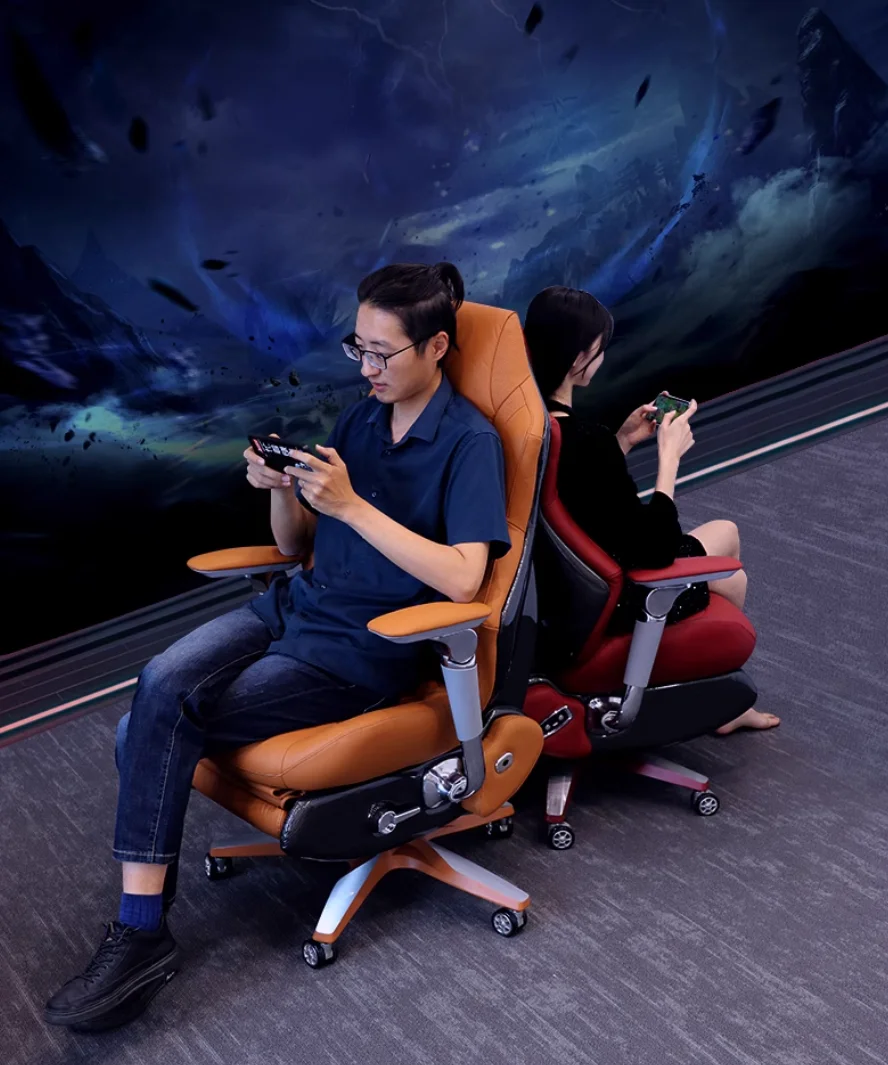 Smart esports Chair Men's and women's ergonomic rotating home computer chair Leather video game chair