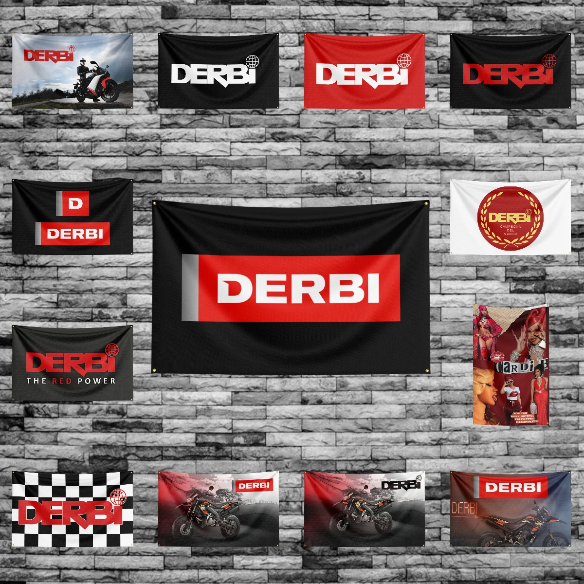 

3x5 Ft D-Derbis Motorcycle Racing Flag Polyester Printed Motorcycle Flags Banner Tapestry for Decor