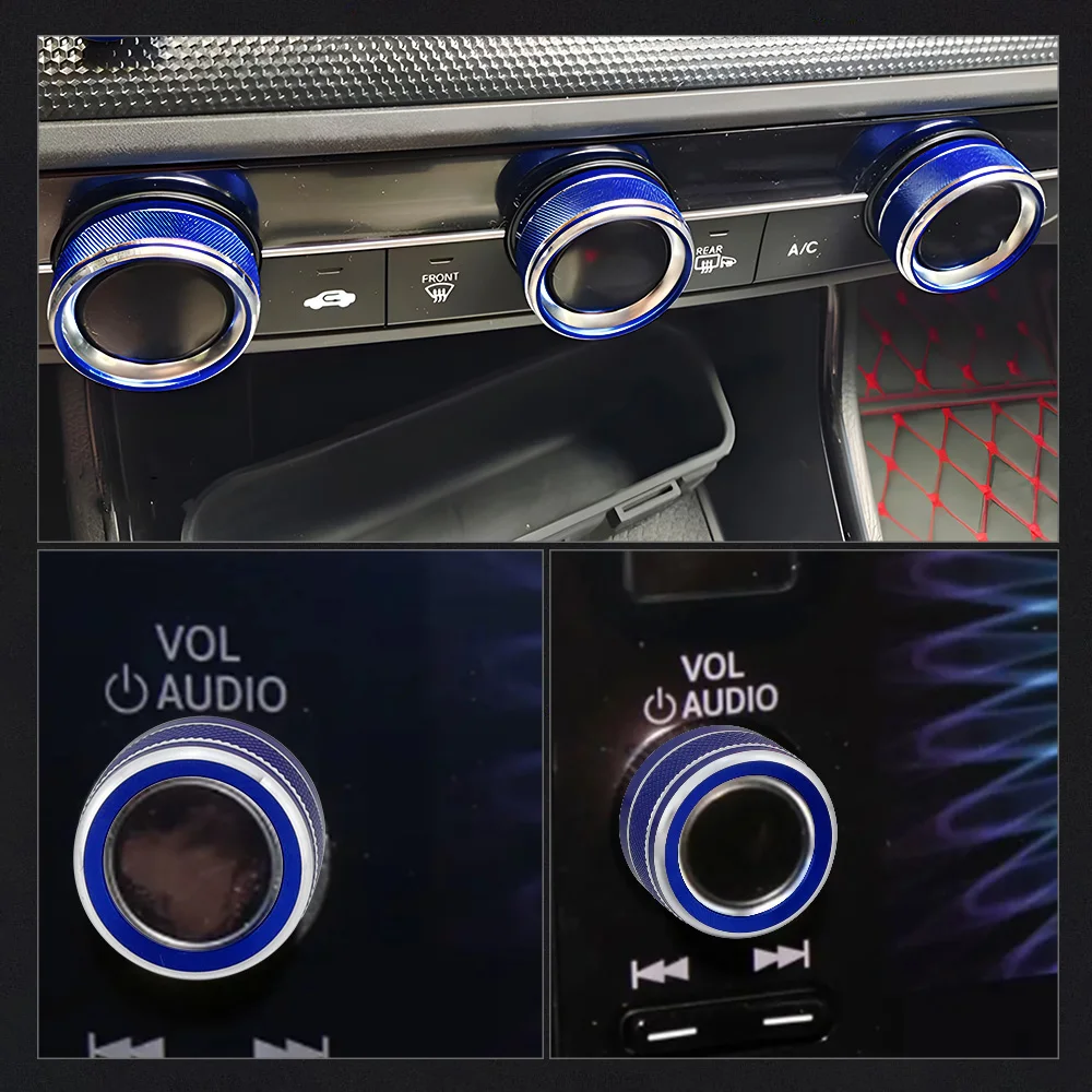 LECART لهوندا CR-V اكسسوارات 2023 2024 سيفيك 11th Gen 2022 20223 2024 درجة حرارة الهواء التيار المتناوب حجم VOL غطاء المقبض الألومنيوم جميع