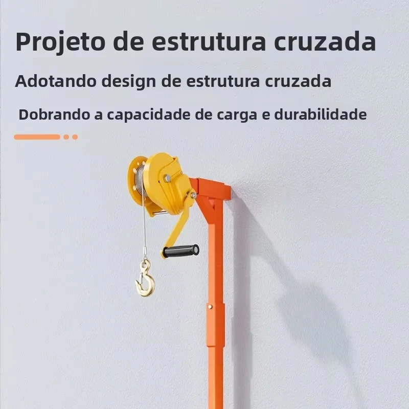 Portable Air Conditioner Lifting Machine Side Swing Crane Suspension Bracket Manual Self-locking Winch Assembly Hoisting Tool