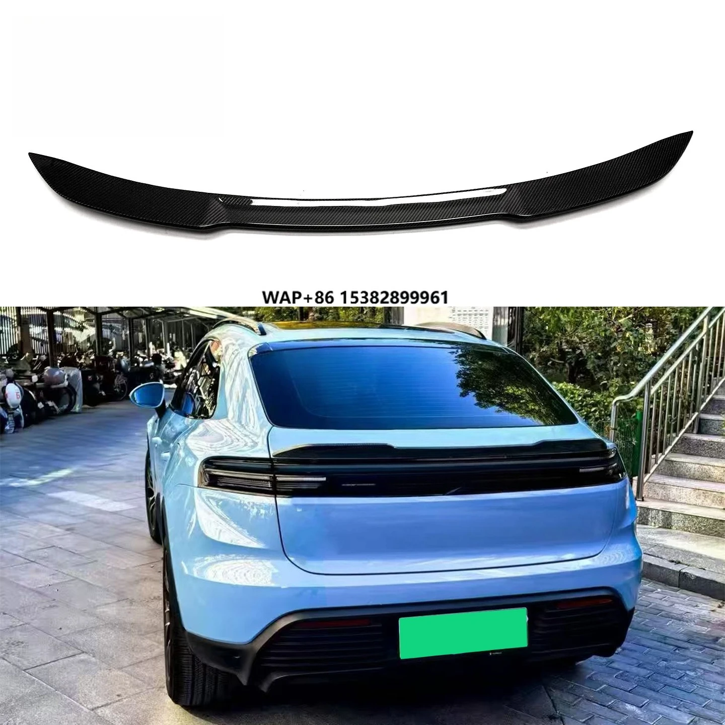 

95C Carbon Fiber Spoiler Tail Wing for Macan Pure Electric EV 2024 Adhesive Rear Mid Wing