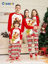 Xmas Family Matching Pajamas Set New Arrivals 2025 Deer Merry Christmas Print Adult Kids Pjs Top Pants Baby Jumpsuit