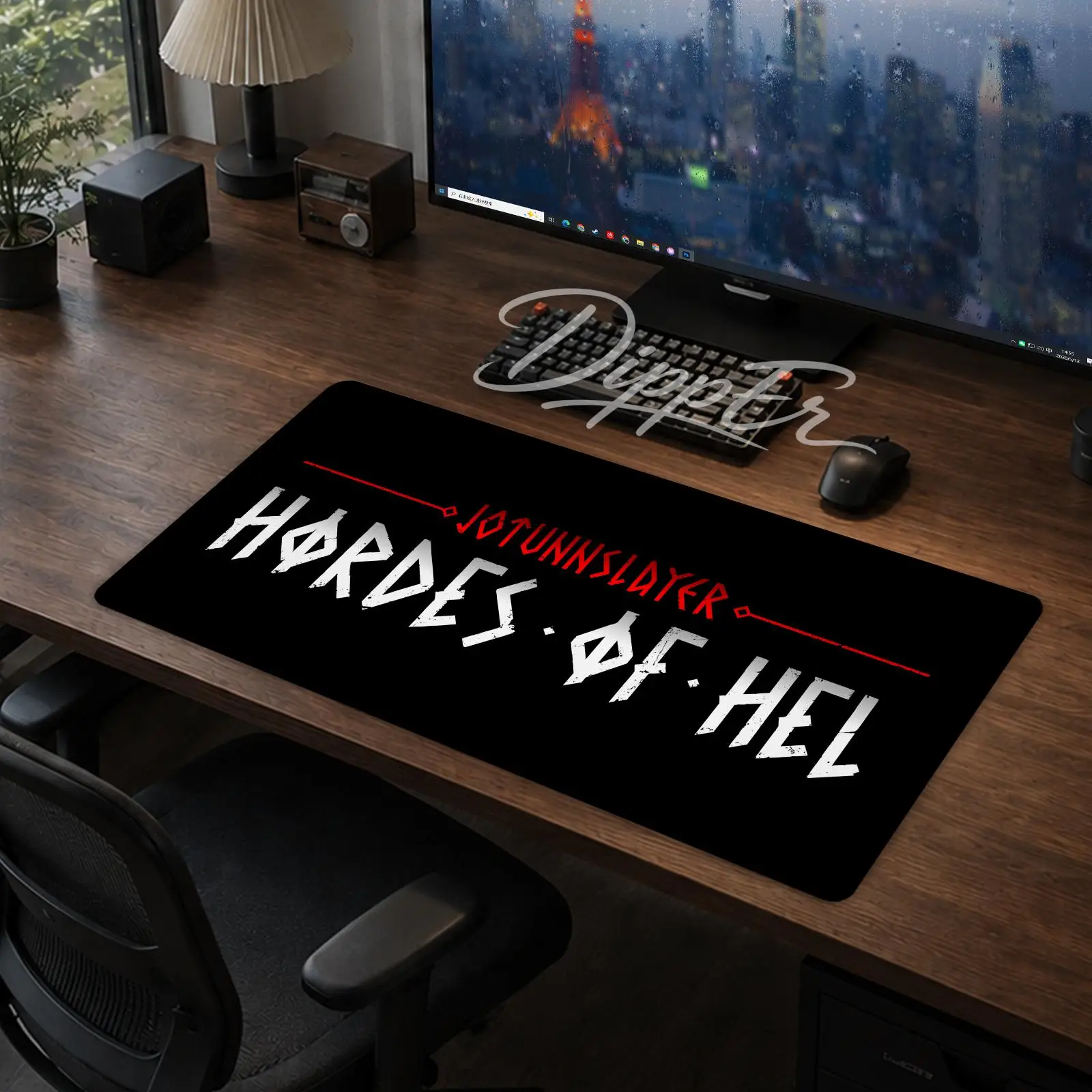 

Jotunnslayer Hordes of Hel Mouse Pad Gaming office Desk Mat Non-slip Large Mousepad DIY Keyboard Pad stitched edge rubber base
