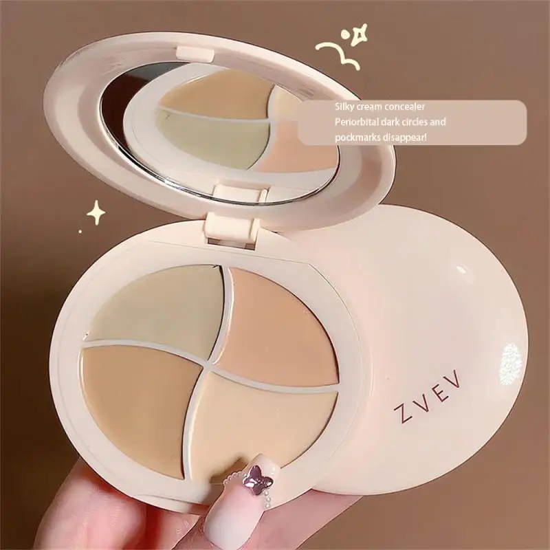 Creamy Mousse Concealer Palette Coverage Dark Eye Circles Matte Highlight Brightens Skin Tone Face Moisturizing Concealing Cream