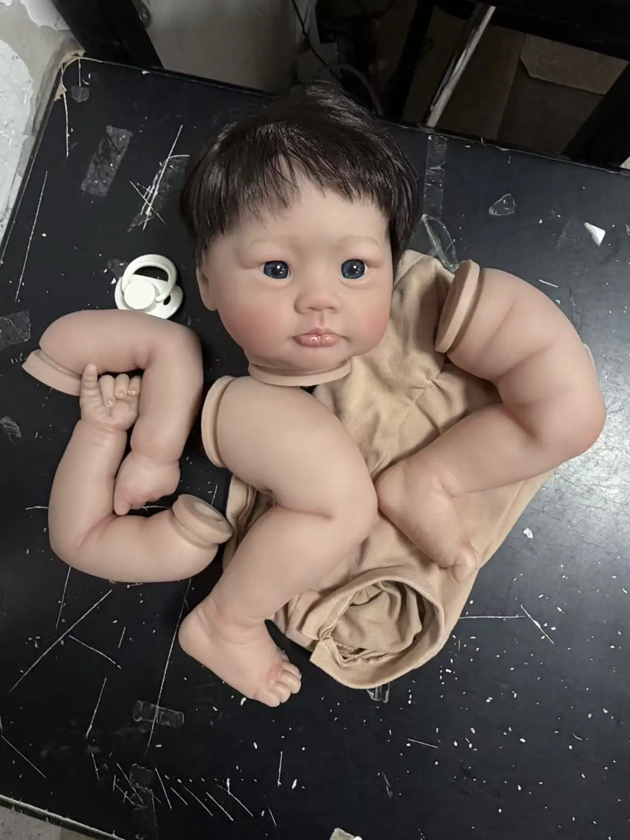 19inch Reborn Doll Kit Lali Already Painted Unassembled DIY Doll Parts with Hand Root-Hair and Detailed Veins Muñeca Kit Reborn