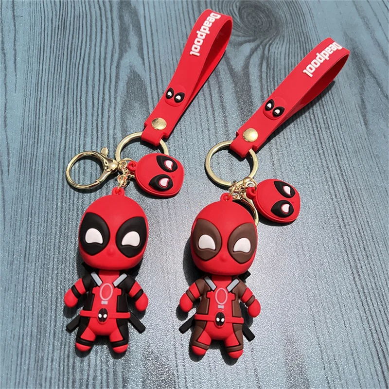 سلسلة مفاتيح شخصية أنيمي من MINISO-Samurai deadpoo ، شخصية كرتونية ، أسود ، زوجين ، حقيبة ظهر ، قلادة مفتاح سيارة ، لعبة أطفال ، هدية حفلة ، جديد