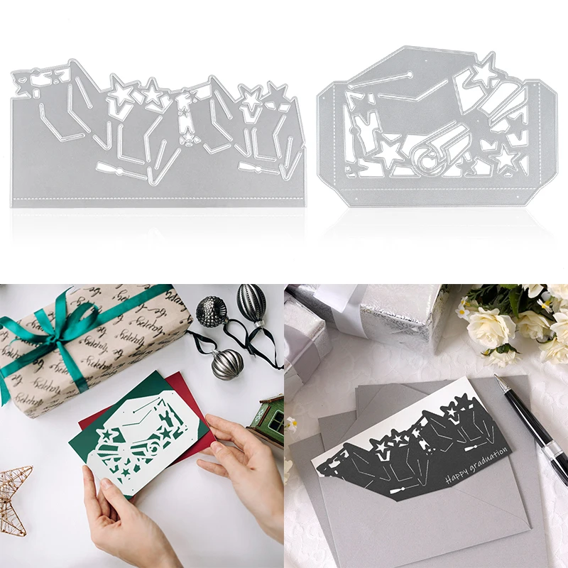 Graduation Theme Party Graduation Invitation Card Bachelor Hat Metal Cutting Die Scrapbooking DIY Making Paper Card Embossing