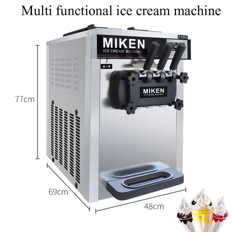 

Best Seller Ice Cream Machine 1200W Soft Ice Cream Making Machine 3 Flavors Vending Machine