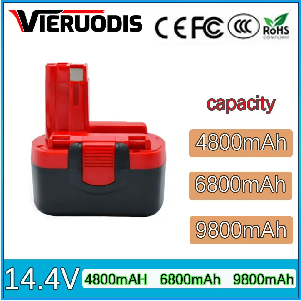 

For Bosch 14.4V 4800MAH 6800MAH 9800MAH Ni-MH Battery D70745 2607335273 BAT038 BAT140 BAT040 BAT041 BAT159 2607335465 26073356