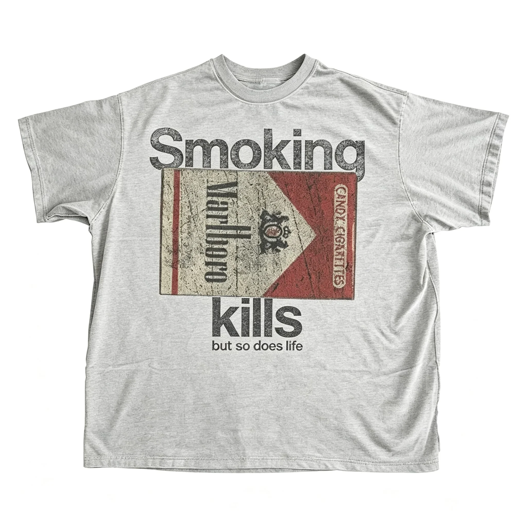 Retro-T-Shirt mit Aufschrift „Räuchern tötet, aber das Leben auch“ – Lässiger, lustiger Stil, Unisex-T-Shirt, Kurzarm, Baumwolle, für Damen und Herren – Detail 12