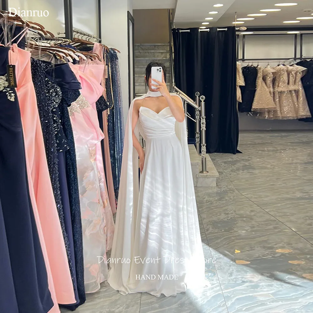 เดียนรูโอ เอ ไลน์ผูกเชือกชุดแต่งงานรุ่ยหวานเวสติโด เดอ โนวาแขนกุดคุณภาพสูงชุดราตรีที่กำหนดเอง