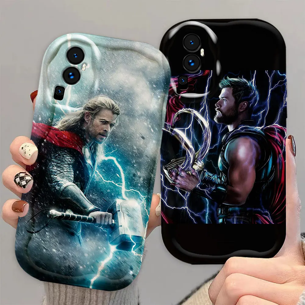 Marvel Hero Thor Cream White Curve Phone Case For OPPO RENO 4 5 6 7 7LITE 7Z 8 8T 11 11F 12 12F PRO 5G