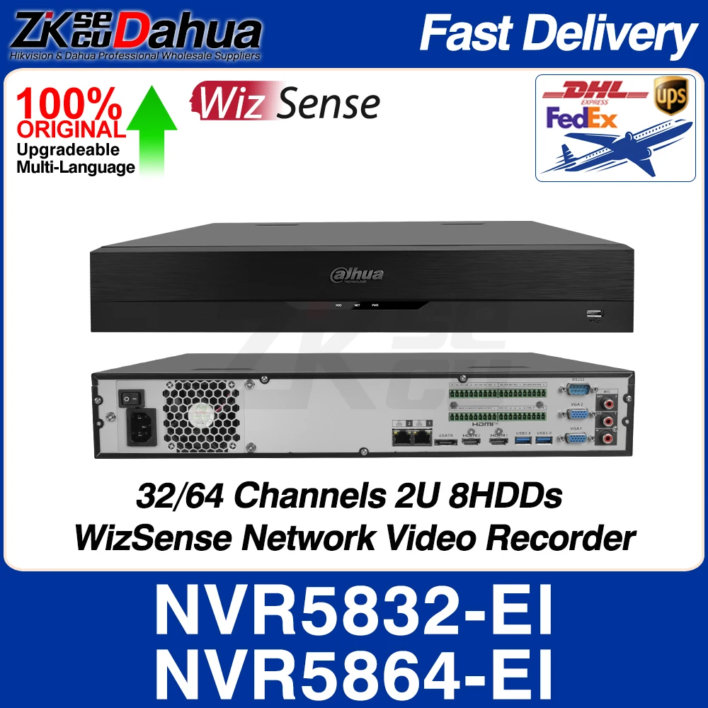 

Dahua NVR5832-EI NVR5864-EI 32/64CH 8HDD 2U Wizsense Network Video Recorder AI By NVR SMD Plus Face Detect Recognition AcuPick