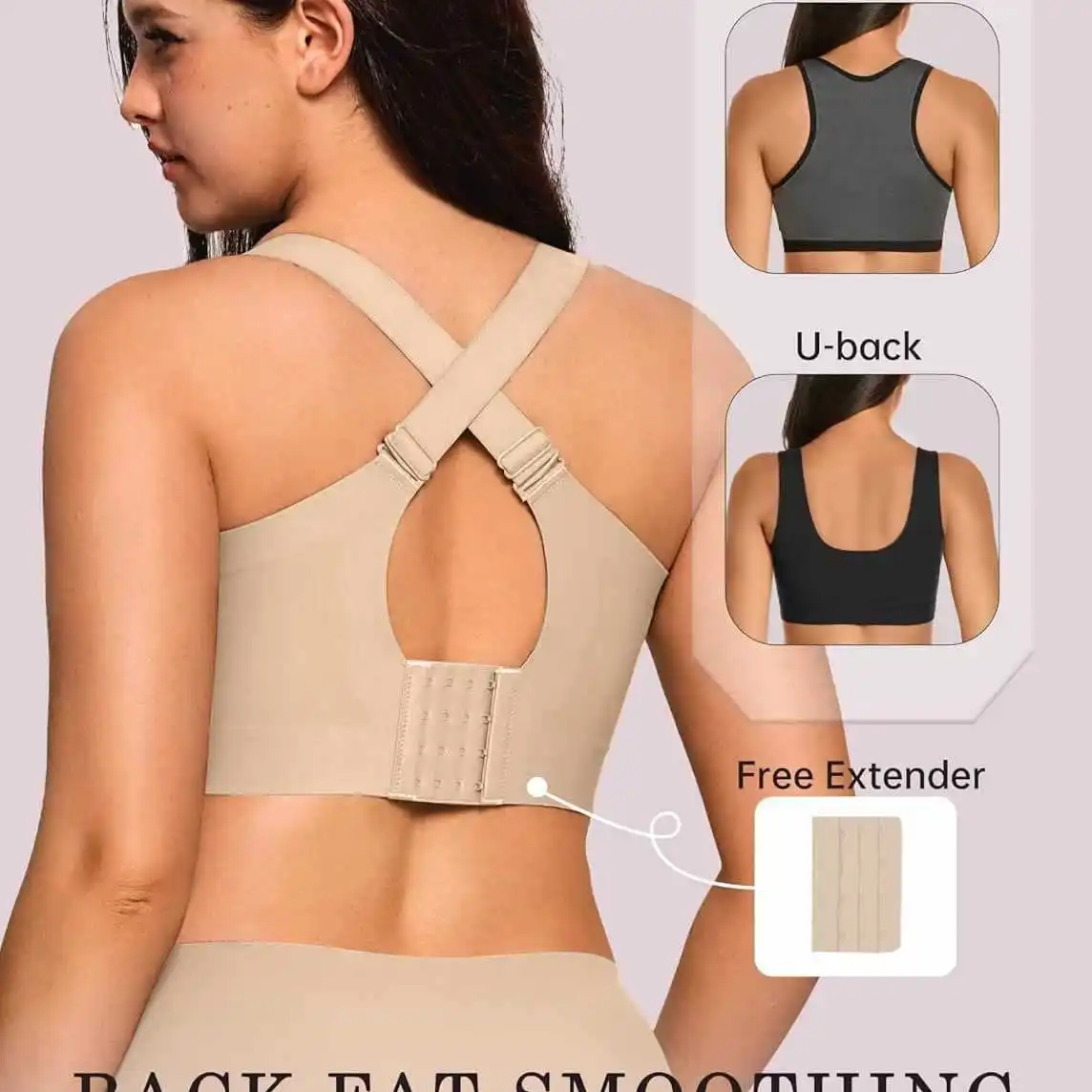 Damen Jelly Plus Size Nahtloser und Bügelloser BH, Stützender Vollschalen-BH, Weich, Bequem und Atmungsaktiv, Drahtloser Push-Up-BH – Detail 4