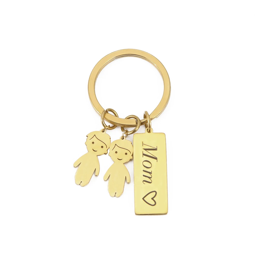 Amaxer سلسلة مفاتيح من الفولاذ المقاوم للصدأ صبي فتاة أمي أبي المعلقات السعادة الأسرة سلاسل المفاتيح للنساء رجل مفاتيح السيارة مجوهرات هدايا
