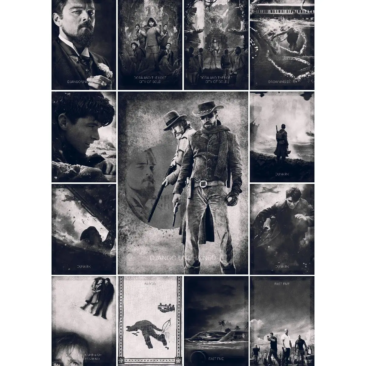 ملصق مطبوع بدون سلسلة Django ، ديكور حائط ، تصميم داخلي ، فن لتزيين المنزل ، مثالي لغرفة المعيشة ، غرفة النوم ، المكتب #1