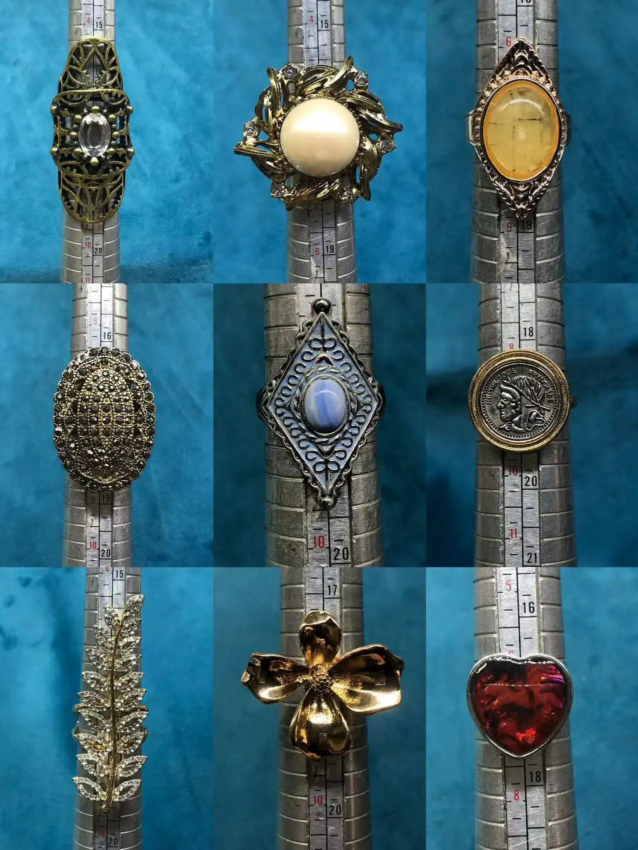 

Винтажное кольцо с цветком из смолы, женские модные украшения, бывшие в употреблении товары, слегка дефектные, с золотым покрытием, аксессуары