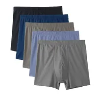 4PCS Men's 8XL 10XL Cotton Boxer Briefs Breathable Anti Chafing Loose Underwear Plus Size Bulk with Elastic Waistband