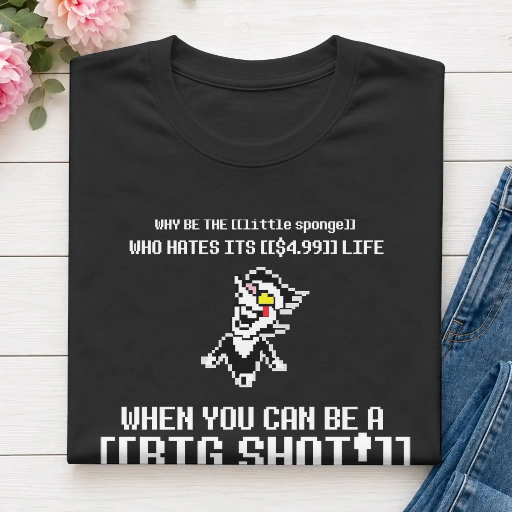 Your Chance To Be A Big Shot T-Shirts for Men D-Deltarunes Vintage 100% Cotton Tee Shirt Round Collar Short Sleeve T Shirts Tops