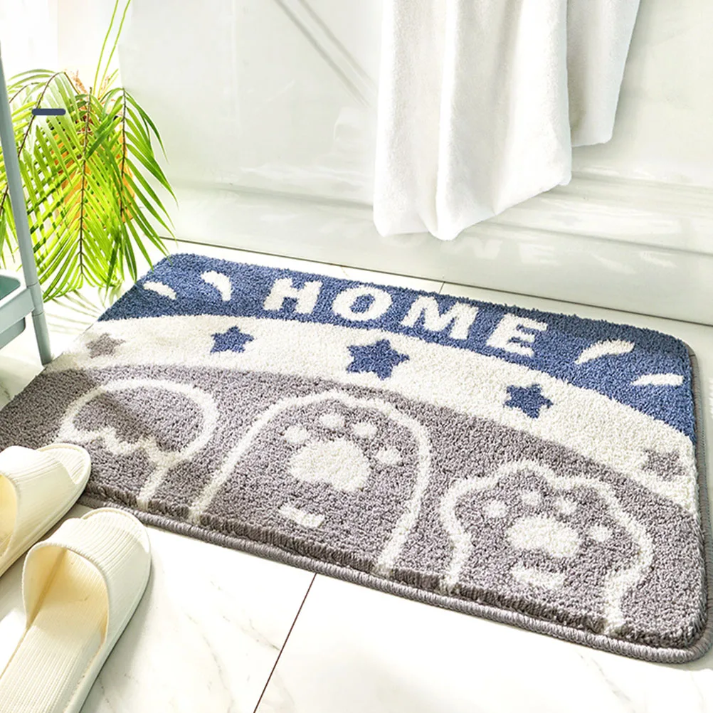 

Cute Cartoon Fluff Bathroom Mat Anti-Skid Tpr Floor Mat Soft Comfortable Water Absorption Home Decor Non-Slip Rug