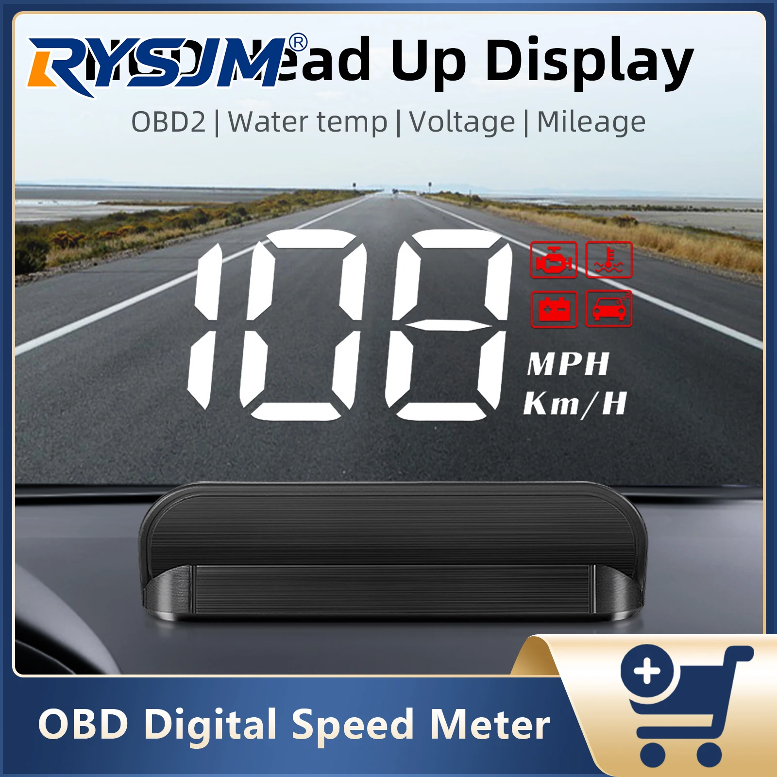 Car OBD M3 Head Up Display LCD Speed Display Windshield Projector Water Temperature Mileage MPH KMH Speedometer Auto Accessories