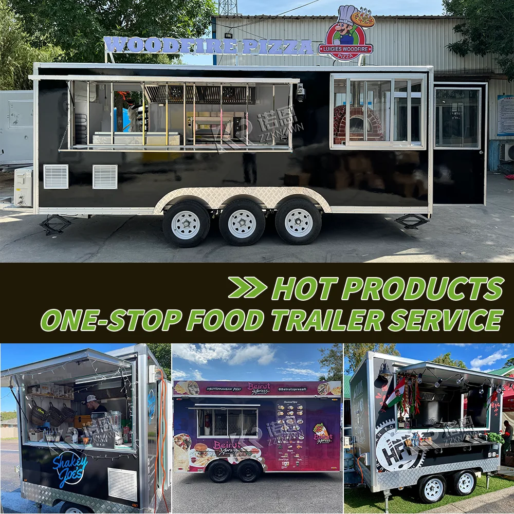 2024 Street Food Kiosk Catering Coffee Van Pizza Tacos Fast Food Truck Mobile Kitchen Food Truck Hot Dog Cart for Sale