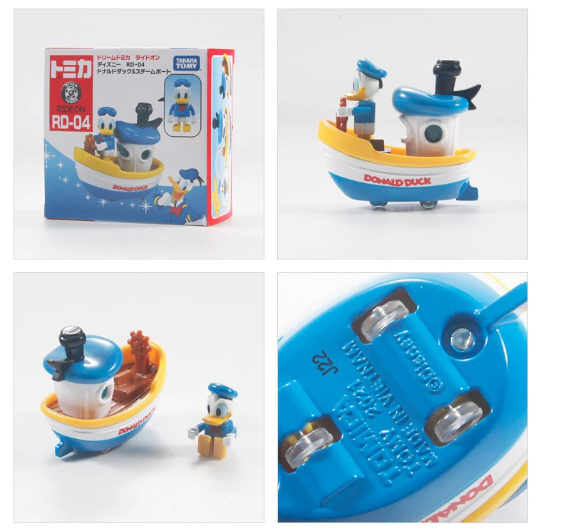 TOMY Tomy doll alloy small car model toy display 04 Donald Duck sailing car, adult collection display, children's toys